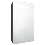 vidaXL Armoire de salle de bain à miroir LED noir 60x11x80 cm