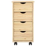 vidaXL Cabinet roulant 34 x 39 x 65 5 cm Bois de Pin Massif Marron