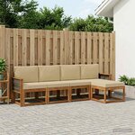 vidaXL Ensemble de canapés d'extérieur 5 Pièces Naturel et Beige