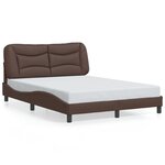 vidaXL Cadre de lit avec tête de lit Marron 120x200 cm Similicuir
