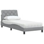 vidaXL Lit avec matelas gris clair 90x200 cm tissu