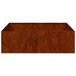 vidaXL Jardinière rouillé 100x100x30 cm acier inoxydable