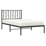 vidaXL Cadre de lit métal sans matelas avec tête de lit noir 100x190cm