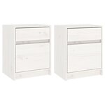 vidaXL Tables de chevet 2 Pièces Blanc 40x31x50 cm Bois de pin massif