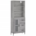 vidaXL Buffet haut Sonoma gris 69 5x34x180 cm Bois d'ingénierie