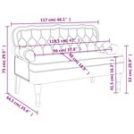vidaXL Banc avec dossier noir 119 5x64 5x75 cm velours