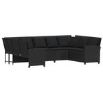 vidaXL Canapé de jardin avec coussins Noir Résine tressée