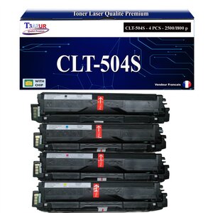 T3AZUR - 4x Toners compatibles avec Samsung CLT-504S pour Samsung CLP415N CLP415NW CLX4195FN CLX4195FW CLX4195N SLC1453 SLC1454 SLC1404 SLC1810 SLC1810W SLC1860 SLC1860FW