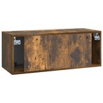 vidaXL Meuble TV mural Chêne fumé 78 5 x 31 x 30 cm Bois d'ingénierie