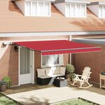 vidaXL Auvent Rétractable Rouge 400 × 350 cm tissu