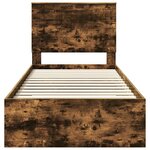 vidaXL Cadre de lit Chêne fumé 90 x 190 cm Bois d'ingénierie