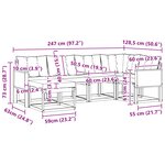vidaXL Ensemble de canapés d'extérieur 6 pc Naturel et gris clair