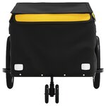 vidaXL Remorque de vélo noir et jaune 30 kg fer