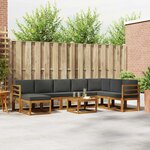 vidaXL Ensemble de canapés d'extérieur 9 Pièces Naturel et Anthracite