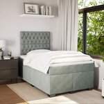 vidaXL Sommier à lattes de lit et matelas gris clair 120x190cm velours