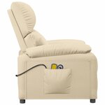 vidaXL Fauteuil électrique de massage Crème Tissu