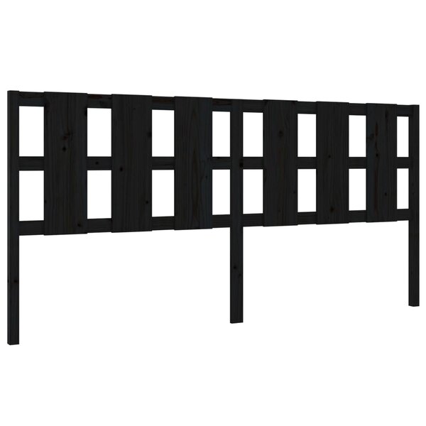 vidaXL Tête de lit Noir 205 5x4x100 cm Bois massif de pin