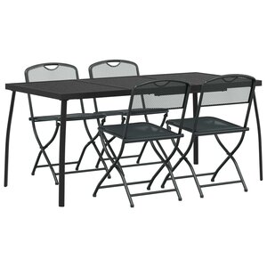 vidaXL Ensemble de meubles d'extérieur 5 pc Anthracite Fer et Acier
