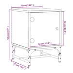 vidaXL Tables de chevet avec portes en verre 2 Pièces blanc 35x37x50 cm