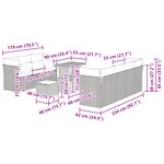 Canapé de Jardin 10 Pièces avec Coussins Beige Polyrattan Acacia