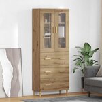 vidaXL Haut Armoire avec tiroir Chêne artisanal 69 5 x 34 x 180 cm