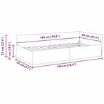 vidaXL Cadre de lit d'angle Gris foncé 90 cm x 190 cm Velours