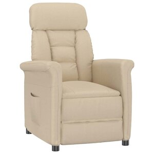 vidaXL Fauteuil Relax Crème Crème 70.5 x 96.5 x 95 cm Tissu et métal