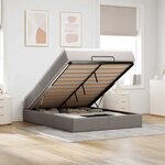 VidaXL Cadre de lit ottoman avec matelas taupe 140x200 cm tissu