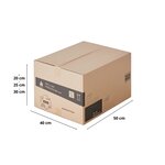Pack and Move - Lot 75 cartons déménagement hauteur modubale : variable - 50 x 40 x 20-30 cm - Poignées renforcées - 3 adhésifs offerts