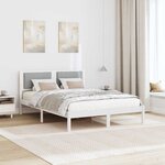 vidaXL Cadre de lit Gris clair 150 x 200 cm Pin massif