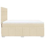 vidaXL Sommier à lattes de lit avec matelas Crème 140x200 cm Tissu