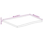 vidaXL Dessus de table 90x60x3 8 cm bord vivant bois massif manguier