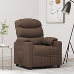 vidaXL Fauteuil inclinable électrique Marron Tissu