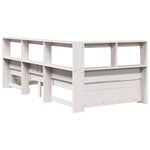 vidaXL Lit bibliothèque sans matelas blanc 90x200cm bois de pin massif