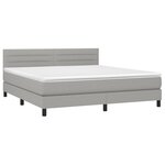 vidaXL Sommier à lattes de lit matelas LED Gris clair 160x200 cm Tissu