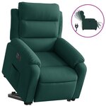vidaXL Fauteuil inclinable électrique vert foncé velours