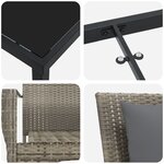 vidaXL Ensemble de salle à manger jardin 7 pièces avec coussins Gris Poly Rattan