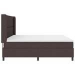 vidaXL Lit à ressorts avec Matelas - Marron Foncé  200x200 cm  tissu