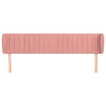 vidaXL Tête de lit avec oreilles Rose 183x23x78/88 cm Velours