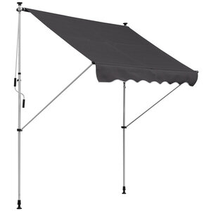 Store banne manuel rétractable 2L x 1 5l x 1 7-2 8H m inclinaison réglable installation rapide métal alu polyester gris
