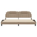 vidaXL Cadre de lit avec lumières LED cappuccino 200x200 cm similicuir