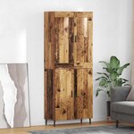 vidaXL Haut Armoire 2 Pièces Bois Ancien Bois Aggloméré et Verre