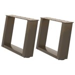 vidaXL Pieds de table basse en U  2 pièces  acier naturel  40 x (30-31) cm