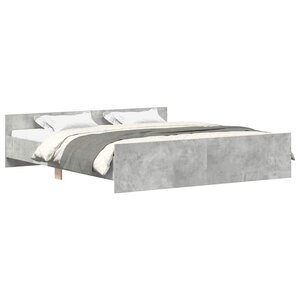 vidaXL Cadre de lit sans matelas gris béton 160x200 cm