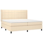 vidaXL Sommier à lattes de lit avec matelas Crème 200x200 cm Tissu