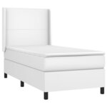 vidaXL Sommier à lattes de lit matelas LED Blanc 90x200cm Similicuir