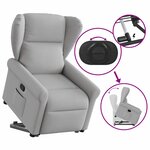 vidaXL Fauteuil inclinable gris nuage tissu
