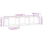 vidaXL Armoire murale sonoma gris 75x18x16 5 cm bois d'ingénierie