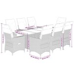 vidaXL Ensemble à manger de jardin et coussins 9 Pièces marron poly rotin