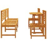 Ensemble de jardin 5 pièces en bois d'acacia